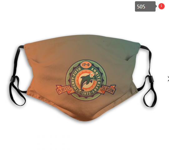 NFL Miami Dolphins #12 Dust mask with filter->nfl dust mask->Sports Accessory